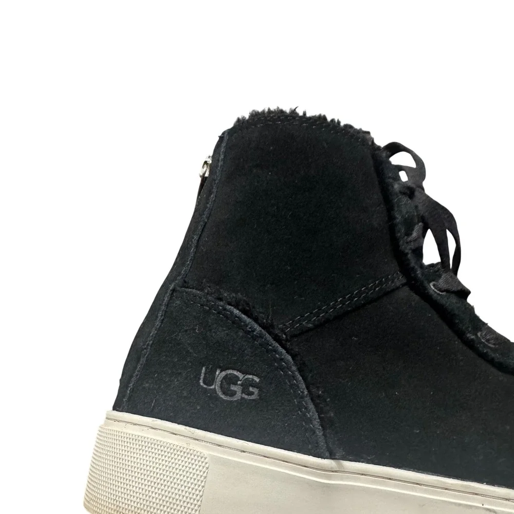 UGG Nuray Platform Sneaker Booties 9 Womens Black Suede High Top